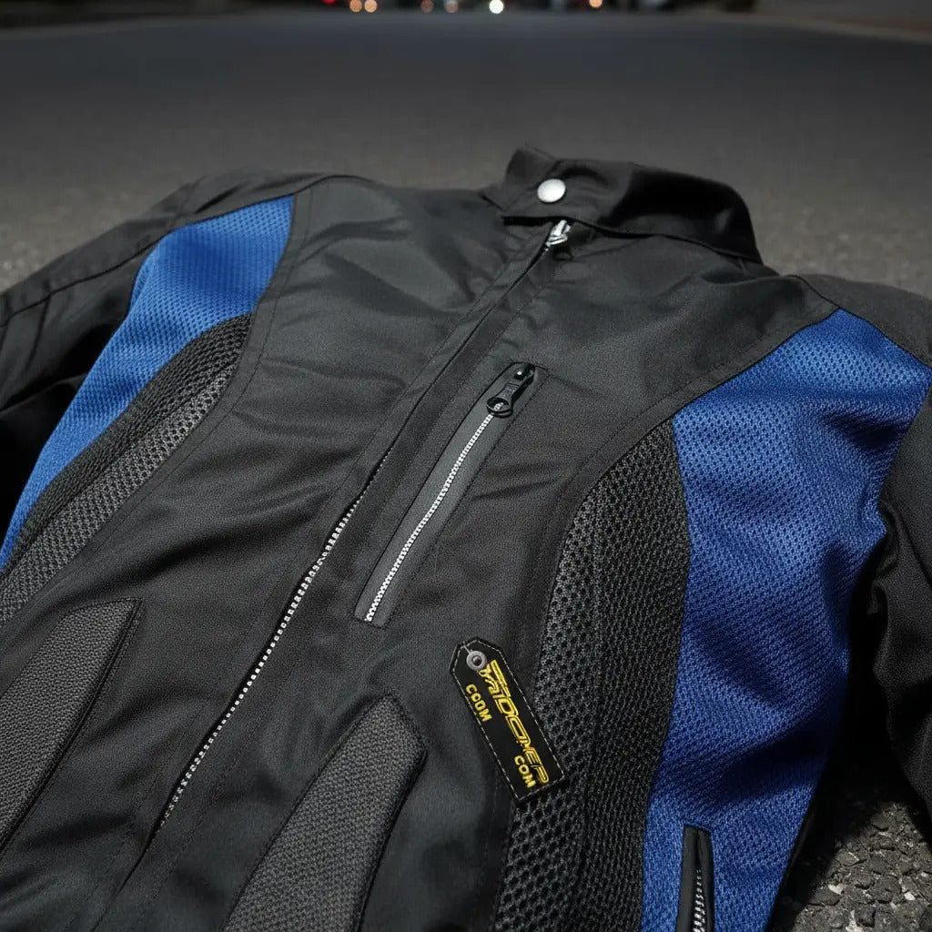 Chaqueta Protecciones Y Reflectiva Lona Cuerotex Moto Envío