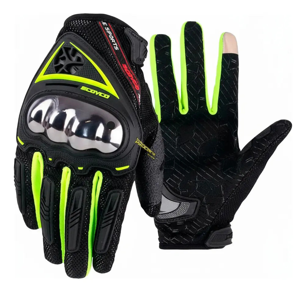 Guantes Para Moto Proteccion Metalizada Scoyco Mc44 Tactiles