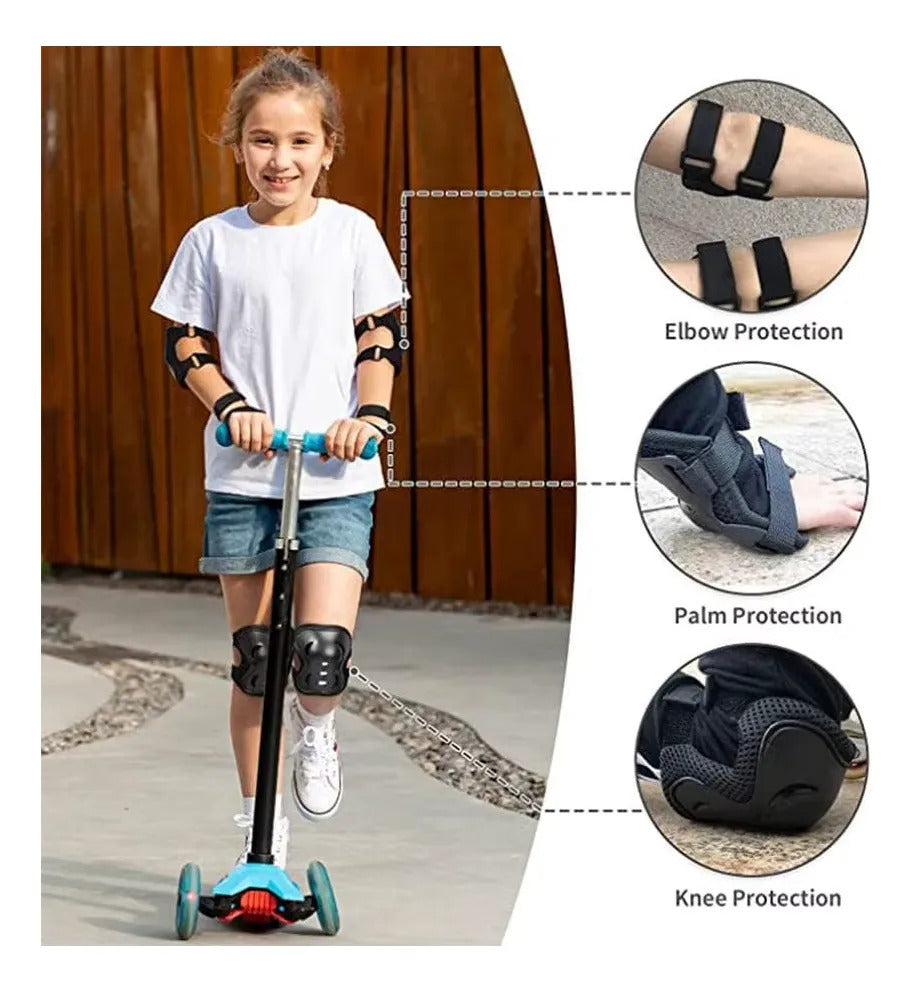 Kit Niño Protecciones Rodilleras Coderas Muñequera Niños