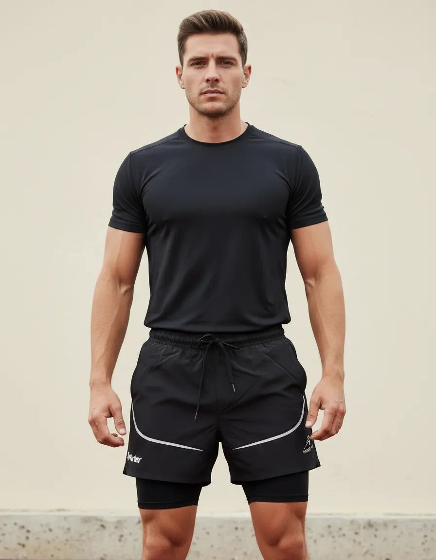 Pantaloneta Running Hombre Con Licra Interna Fit