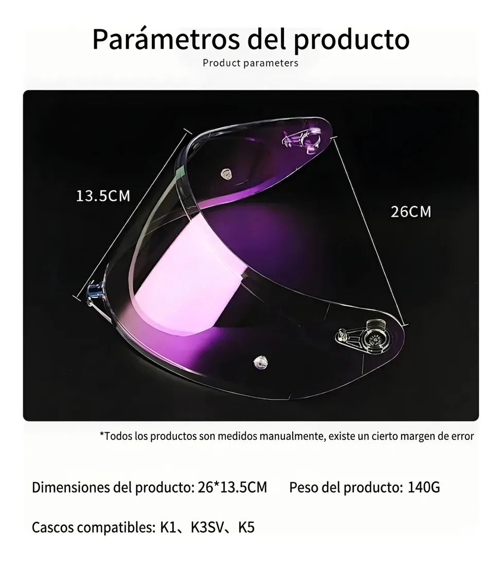 Visor Para Casco Agv K1 K1s K3sv K5s K5