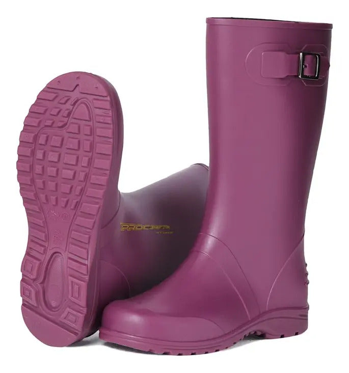 Botas Dama Para La Lluvia Hebilla Caucho Impermeables