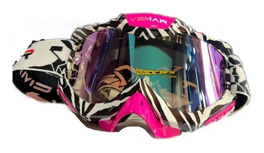 Gafas Vemar Moto Cross Original Rosada