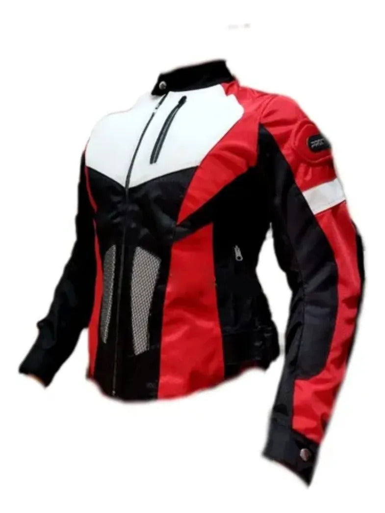 Chaqueta Con Protecciones Y Reflectiva Lona Mujer Moto Dama