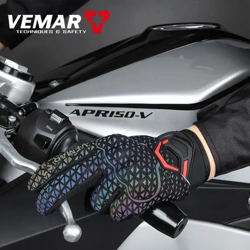 Guantes Moto Reflectivos Vemar Ve17wp Impermeable Caña Corta