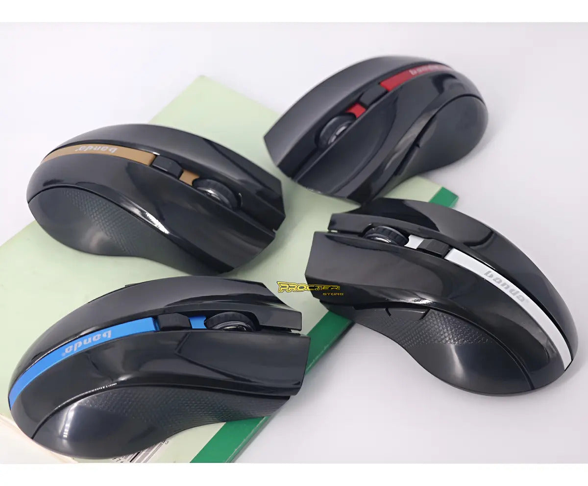 Mouse Inalámbrico Banda Bd309 Gamer Larga Batería 6 Botones
