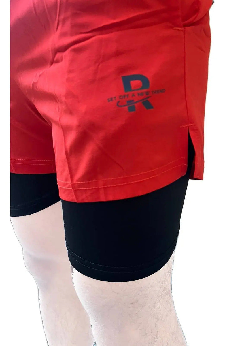 Pantaloneta Running Hombre Con Licra Interna Fit