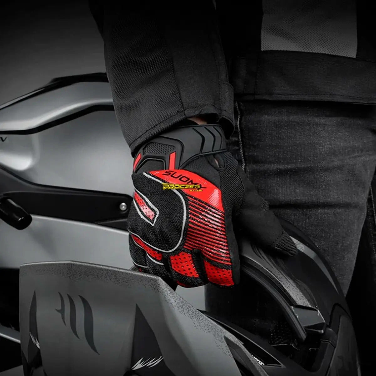 Guantes Para  Moto Tactiles Con Protección Reflectivo Suomy
