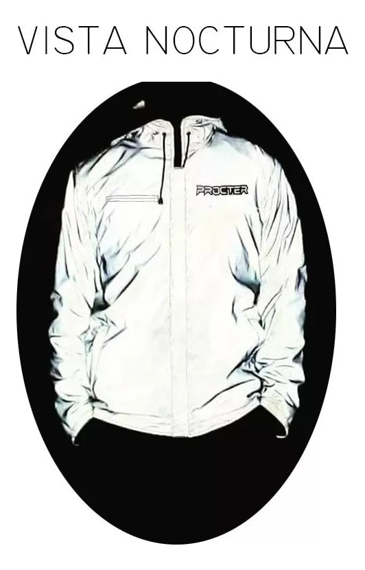 Chaqueta Moto 100% Reflectiva Doble Faz Tela Impermeable