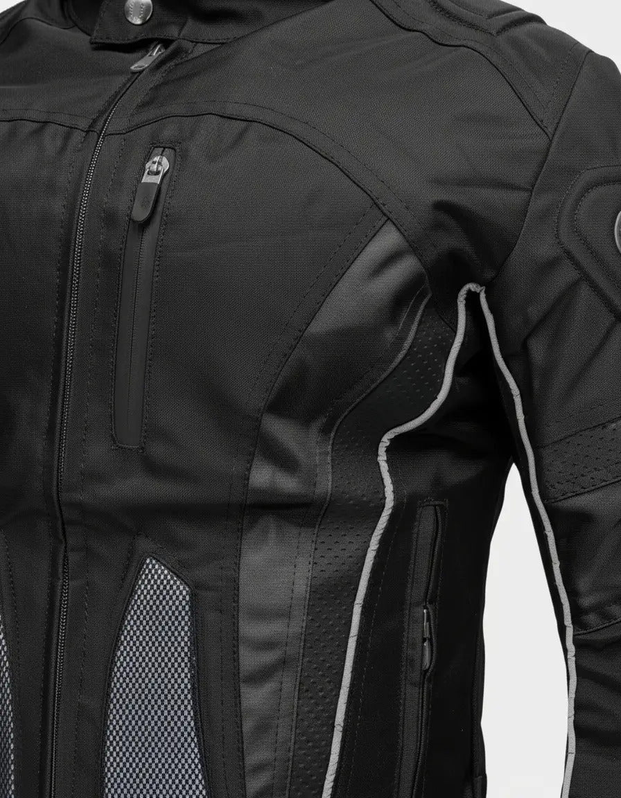 Chaqueta Con Protecciones Y Reflectiva Lona Mujer Moto Dama