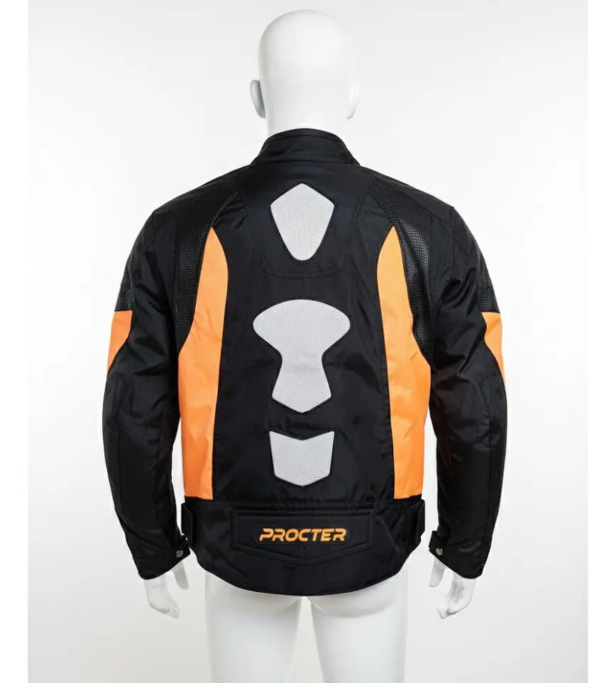 Chaqueta Protecciones Y Reflectiva Lona Cuerotex Moto Envío
