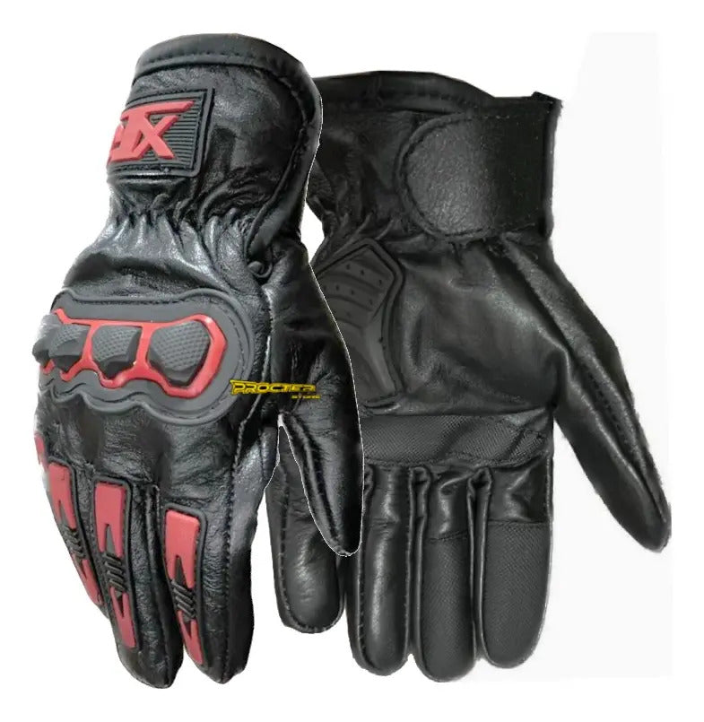 Guantes 100% Cuero Para Moto Tactil Con Limpiavisor