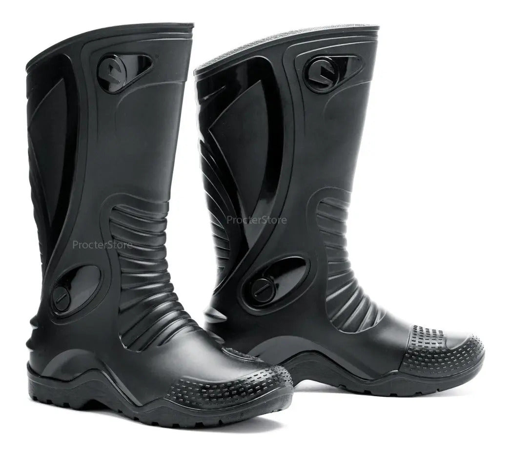 Botas Impermeables Antideslizante Motociclista Caucho
