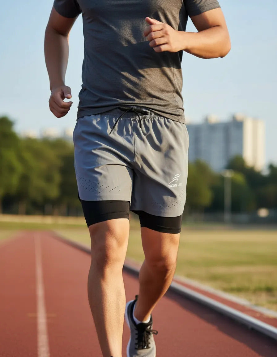 Pantaloneta Running Hombre Con Licra Interna Fit