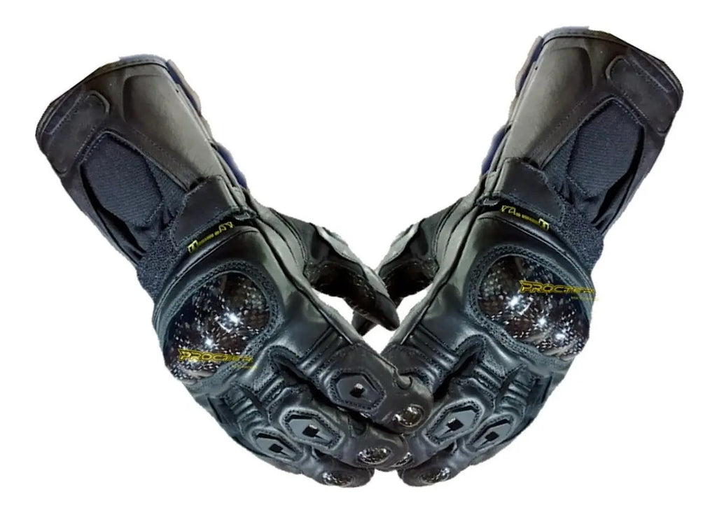 Guantes Cuero Moto Caña Larga Con Protección Certificados
