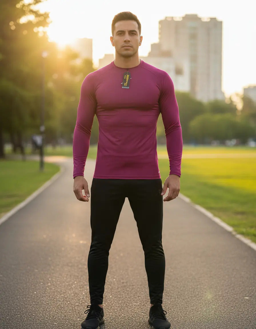 Buzo Deportivo Camiseta Larga Slim Fit Gym Lycra Fria Uv