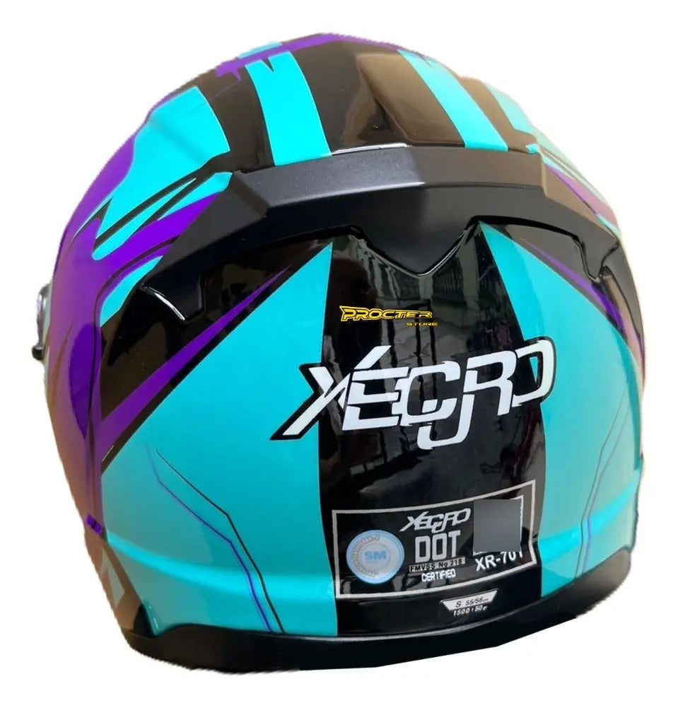 Casco Integral Moto Xecuro Doble Visor Certificado Gafas