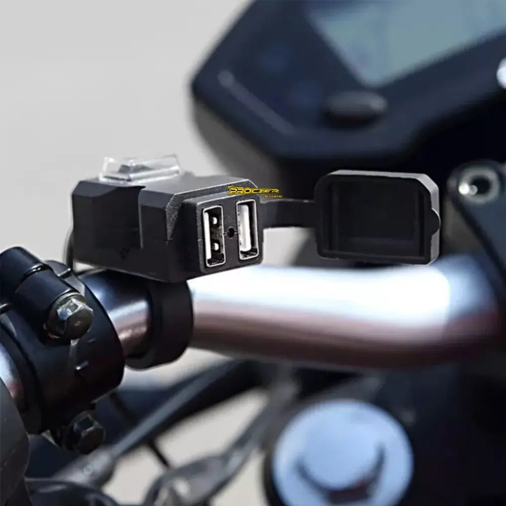Cargador Moto Doble Puerto Usb Impermeable Con Switch