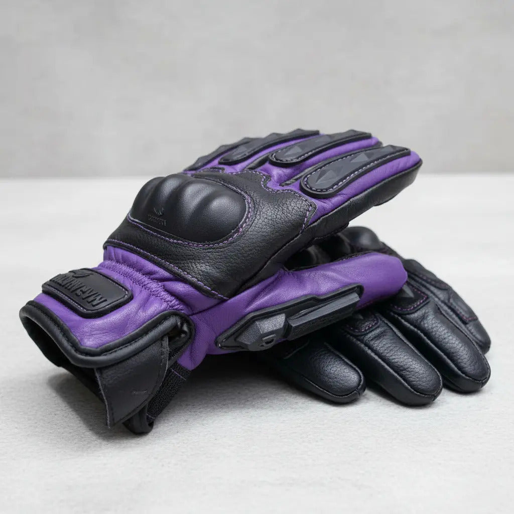 Guantes 100% Cuero Para Moto Con Protecciones Y Térmicos