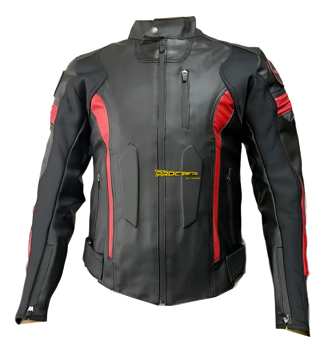 Chaqueta De Protecciones Removibles Cuero Tex Moto
