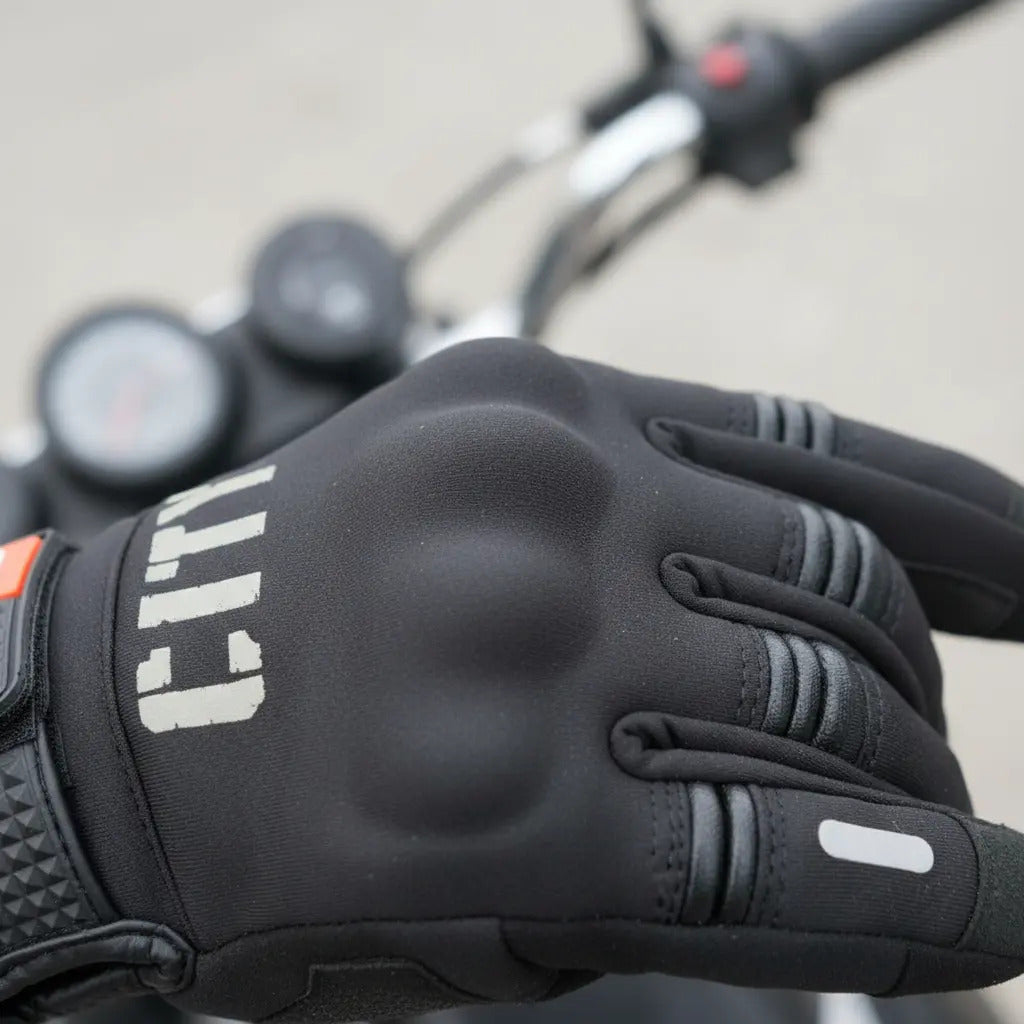 Guantes City Semi Impermeable Táctil Protección Moto