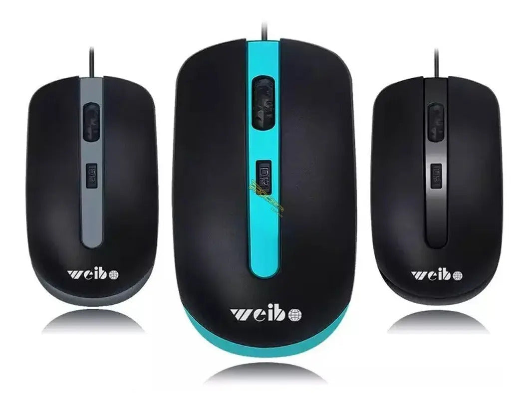 Mouse Weibo Colores Con Cable Usb 1600dpi Alambrico