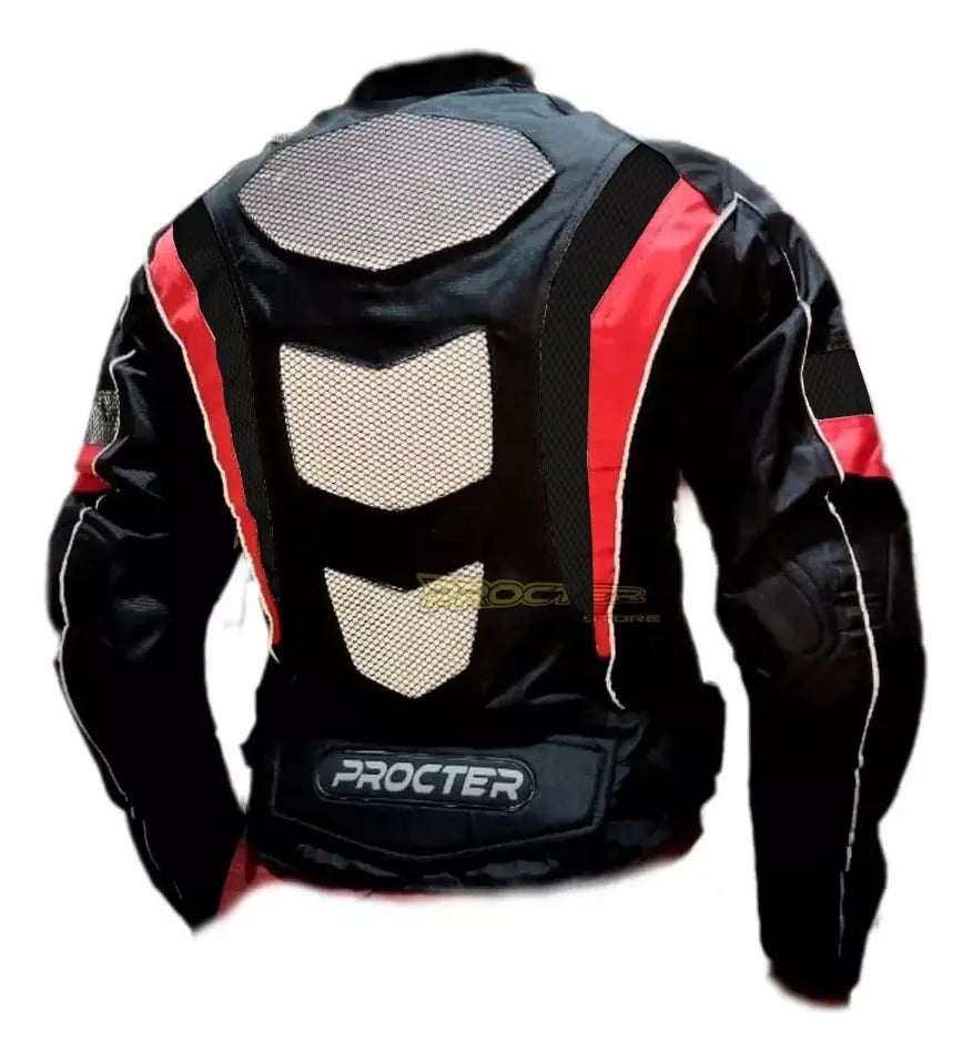 Chaqueta Con Protecciones Y Reflectiva Lona Mujer Moto Dama