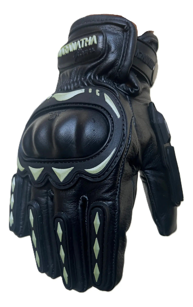 Guantes 100% Cuero Para Moto Con Protecciones Y Térmicos