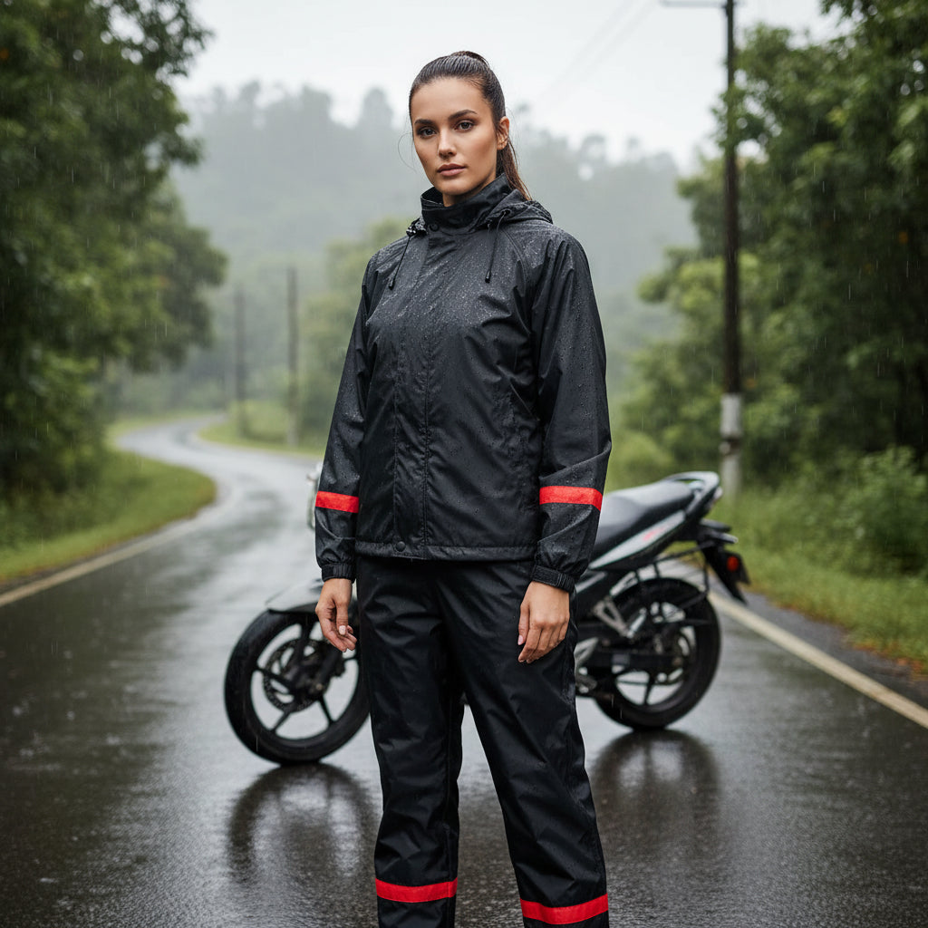 Combo Traje Impermeable 4 Piezas Dama + Protector De Maleta