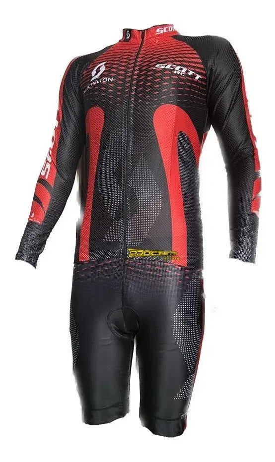 Uniforme De Ciclismo Conjunto Tirantes Badana Manga Larga