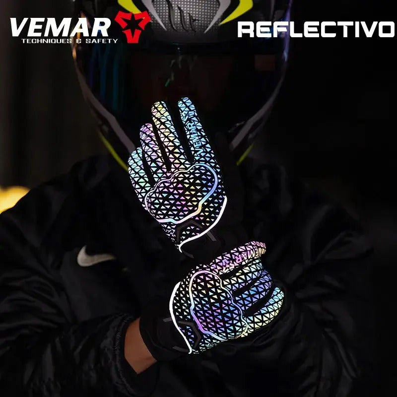 Guantes Moto Reflectivos Vemar Ve17wp Impermeable Caña Corta