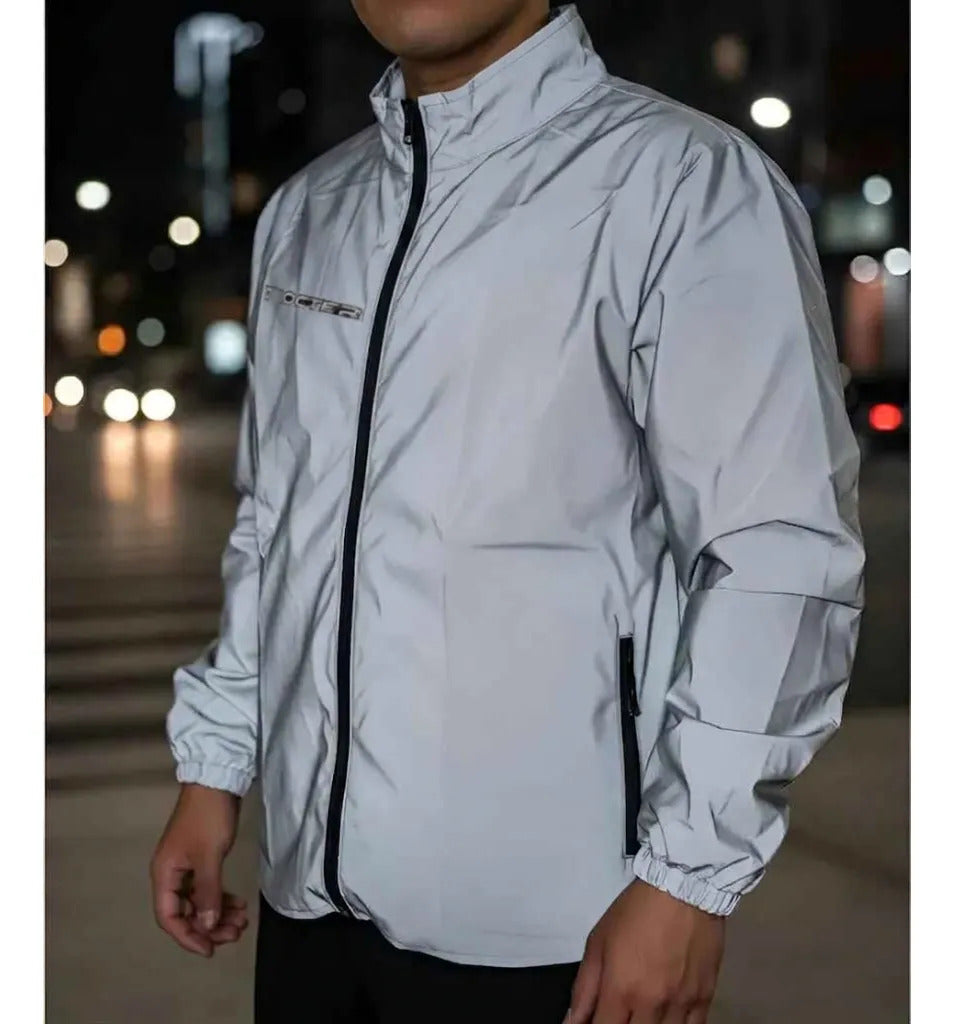 Chaqueta Reflectiva Liviana Cómoda Con Capota