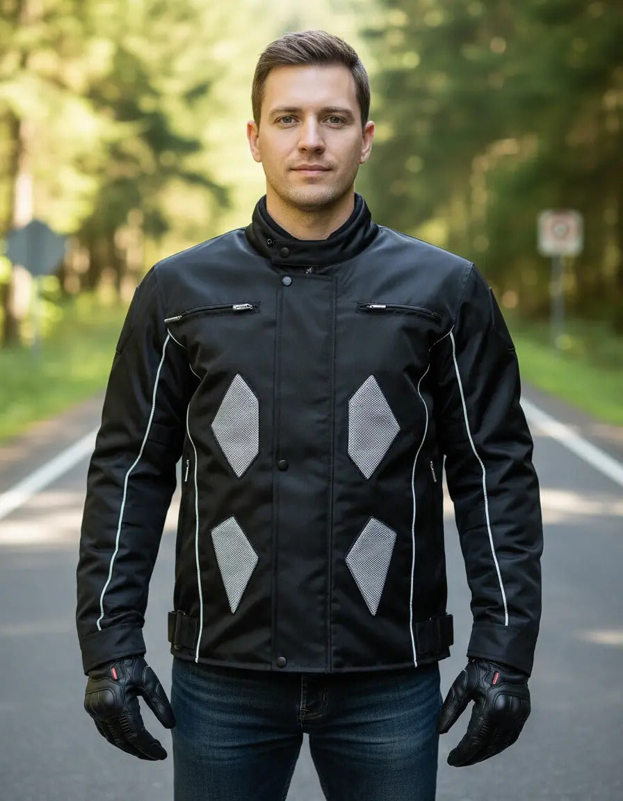 Chaqueta Para Motociclistas Dotacion Protecciones Reflectiva