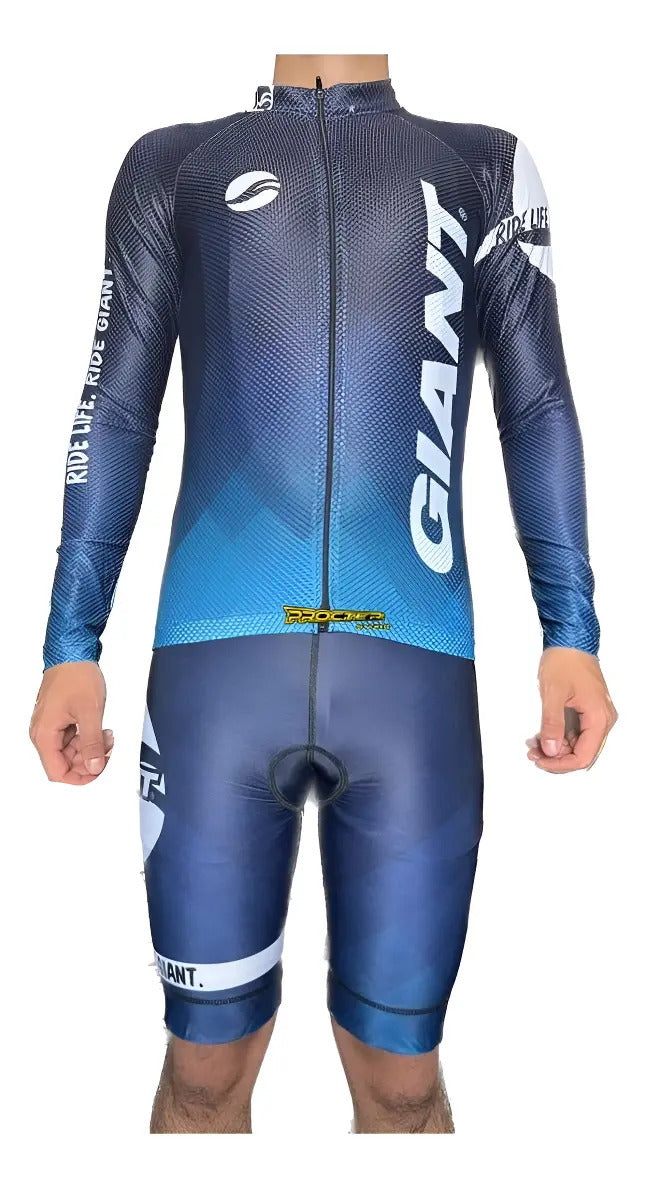 Uniforme De Ciclismo Conjunto Tirantes Badana Manga Larga
