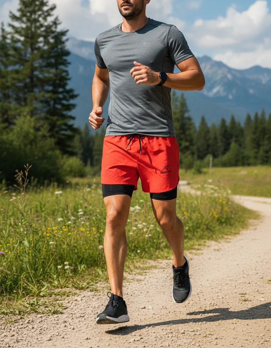 Pantaloneta Running Hombre Con Licra Interna Fit