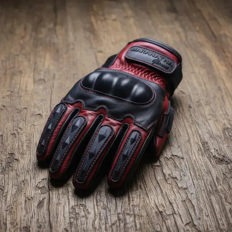 Guantes 100% Cuero Para Moto Con Protecciones Y Térmicos