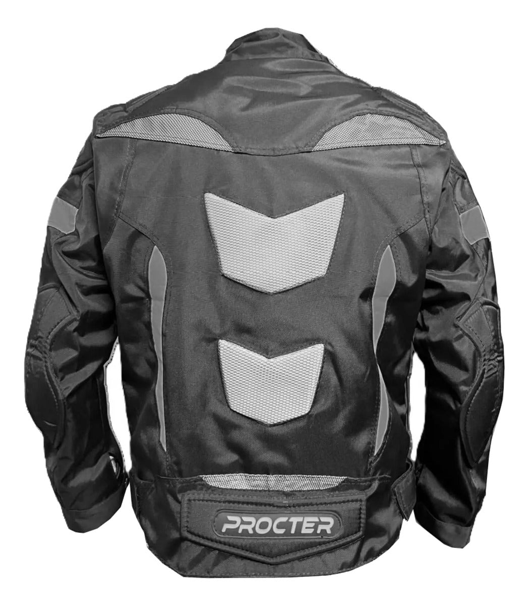 Chaqueta Protecciones Y Reflectiva Lona Cuerotex Moto Envío