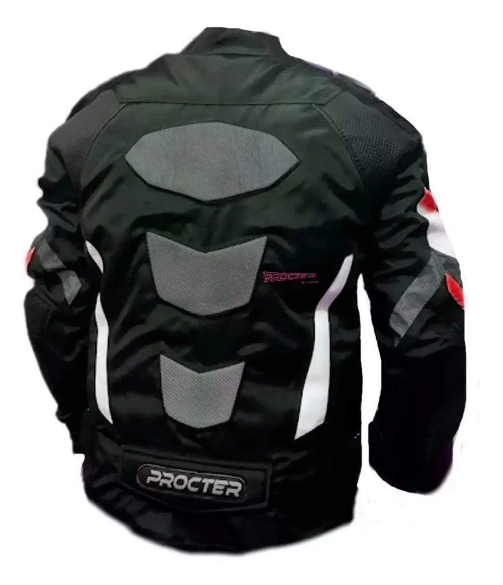 Chaqueta Protecciones Y Reflectiva Lona Cuerotex Moto Envío
