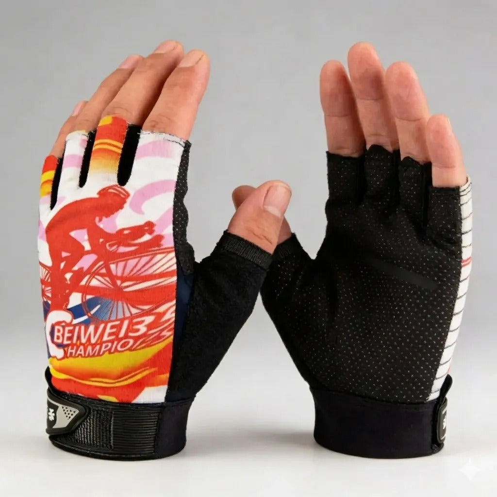 Guantes Cortos Medio Dedo Palma Antideslizante Ciclismo