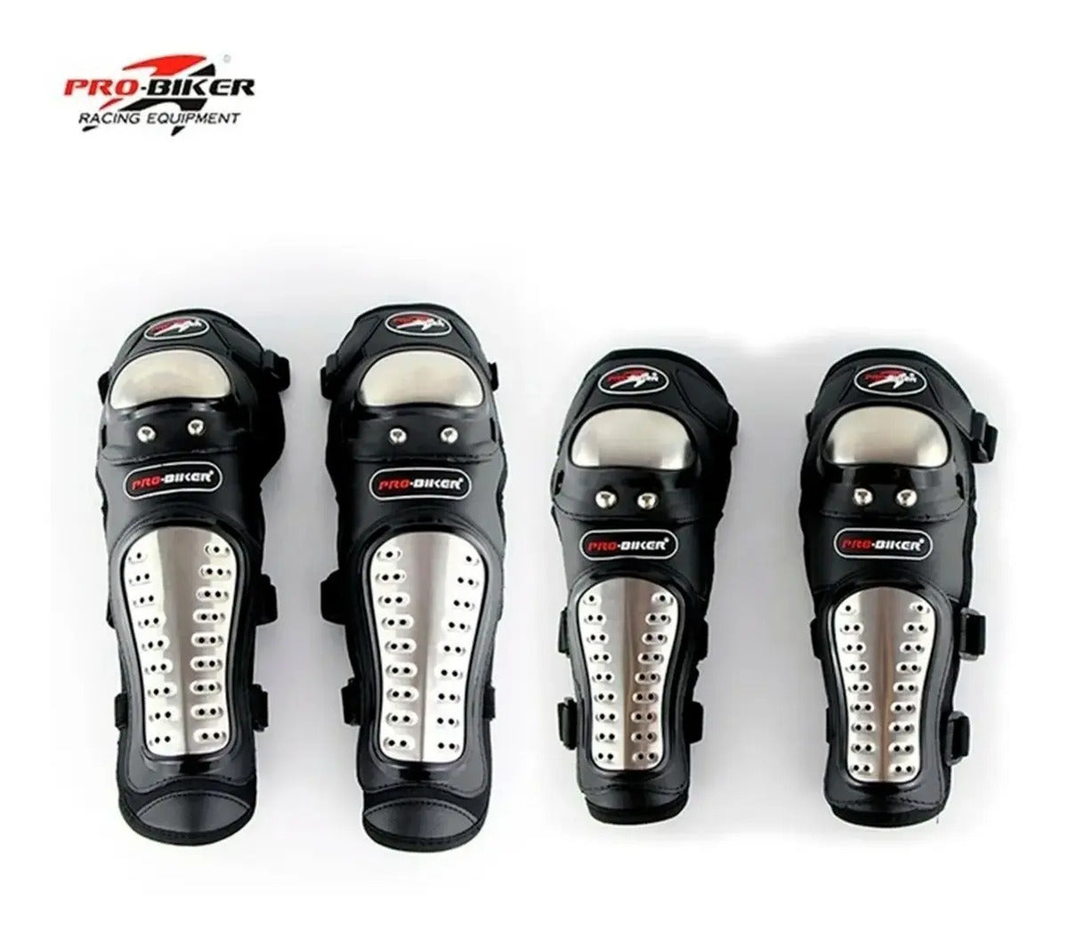 Rodilleras + Coderas Protectoras Moto Deportes Metalizadas