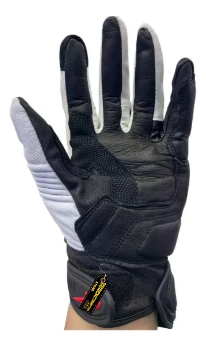 Guantes Cuero Deportivos Caña Media Para Motociclistas
