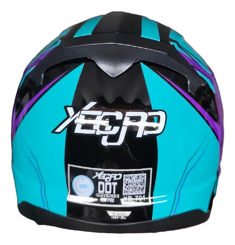 Casco Integral Moto Xecuro 701 Con Gafas Visor De Color