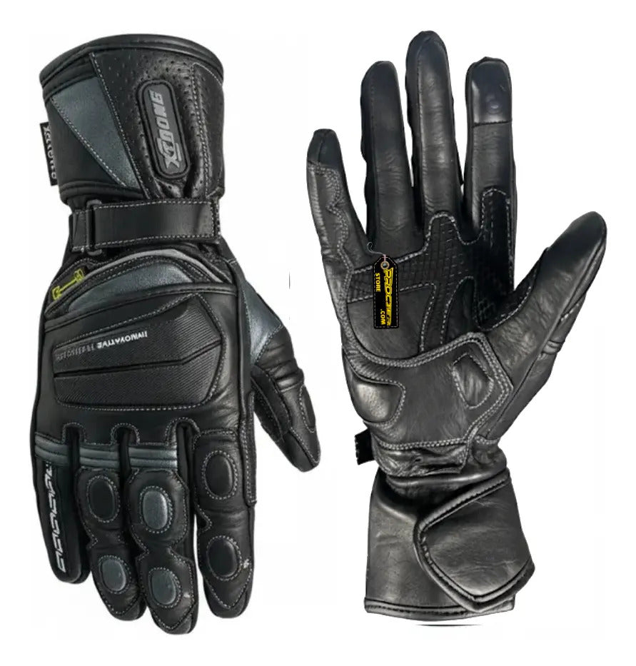 Guante De Cuero Certificados Negro Gris En 13594
