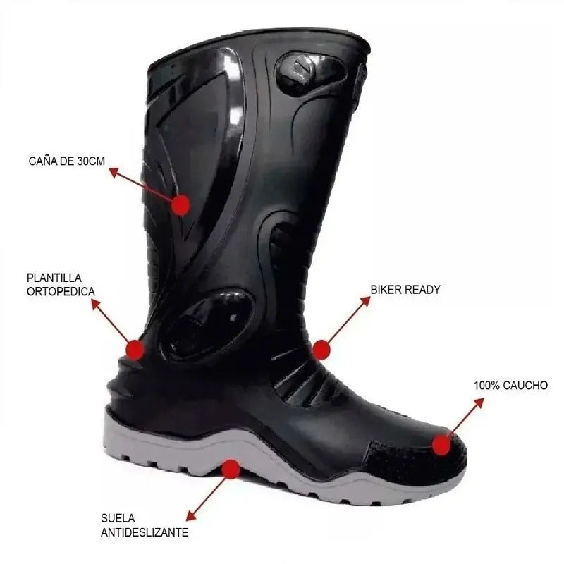 Botas Impermeables Dakar Lluvia Invierno Para Motociclistas