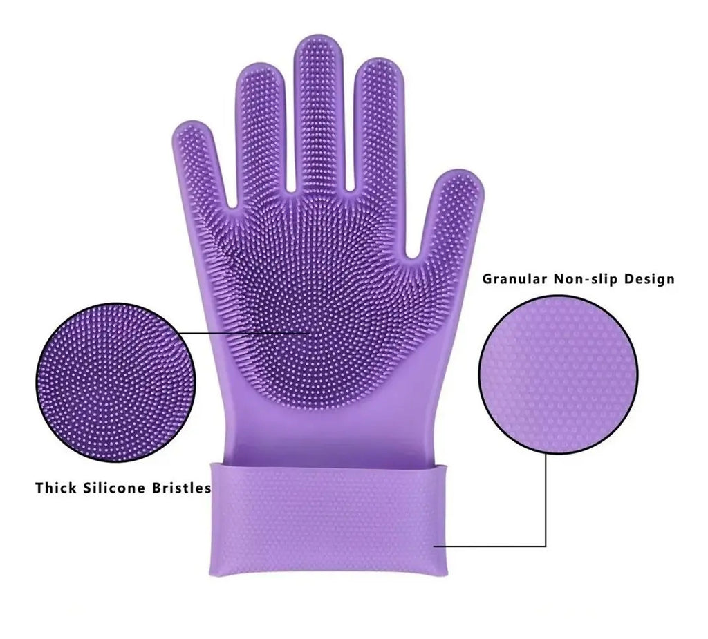 Guantes Silicona Cepillo Loza