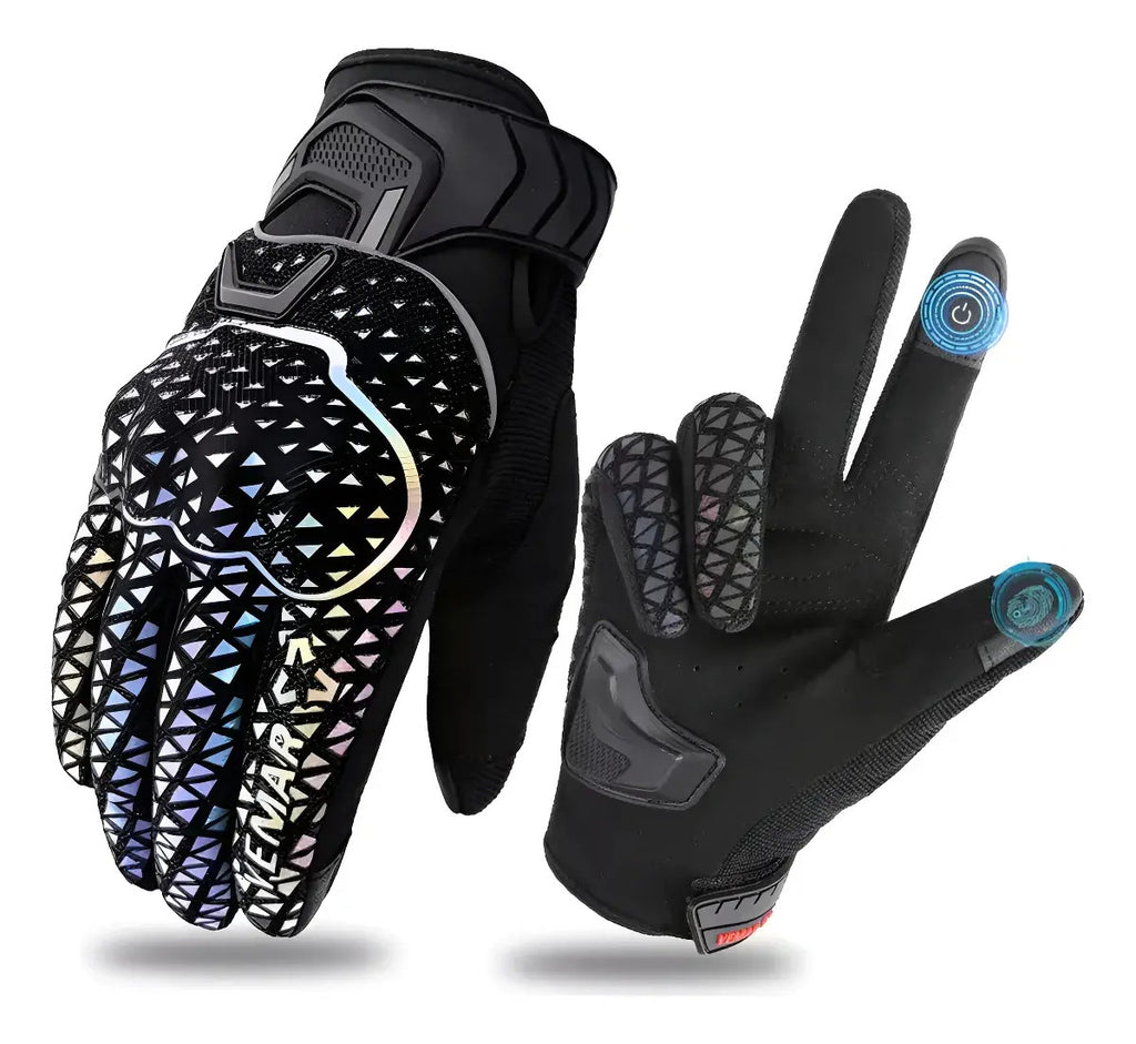 Guantes Reflectivos Protección Táctil Moto Ciclismo