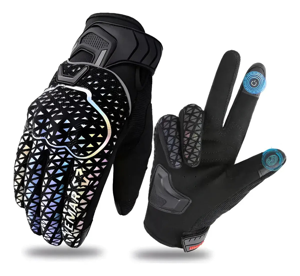 Guantes Reflectivos Protección Táctil Moto Ciclismo