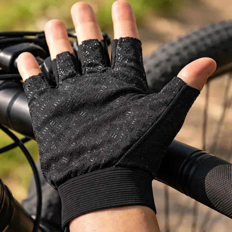 Guante Medio Dedo Ciclismo Sencillo Negro