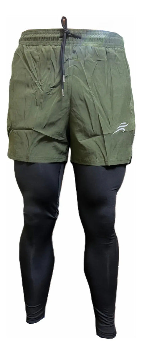 Pantaloneta Con Licra Larga Running Hombre Deportiva