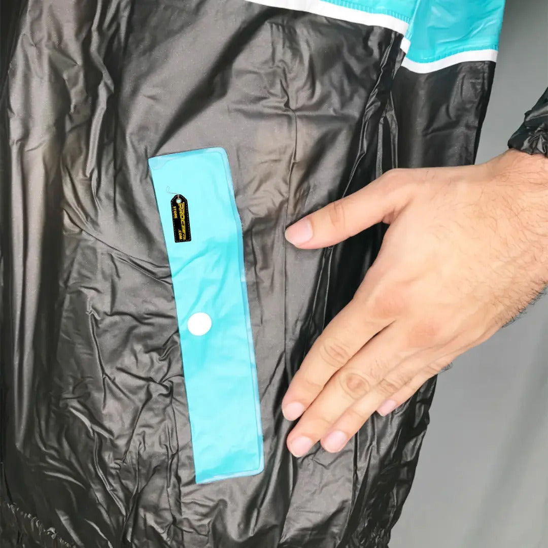 Impermeable Para Motociclista Con Capota Y Bolsillos